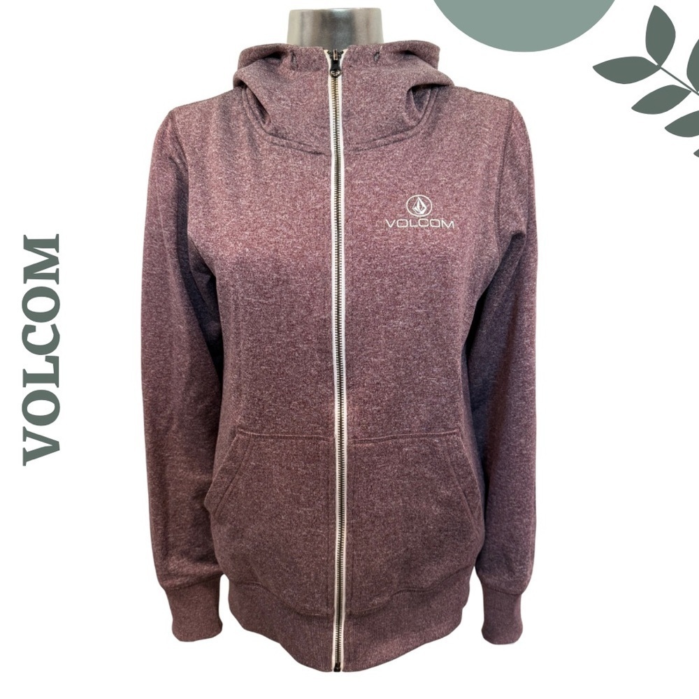 Volcom Heathered Purple Zip-Up Hoodie – Size Small